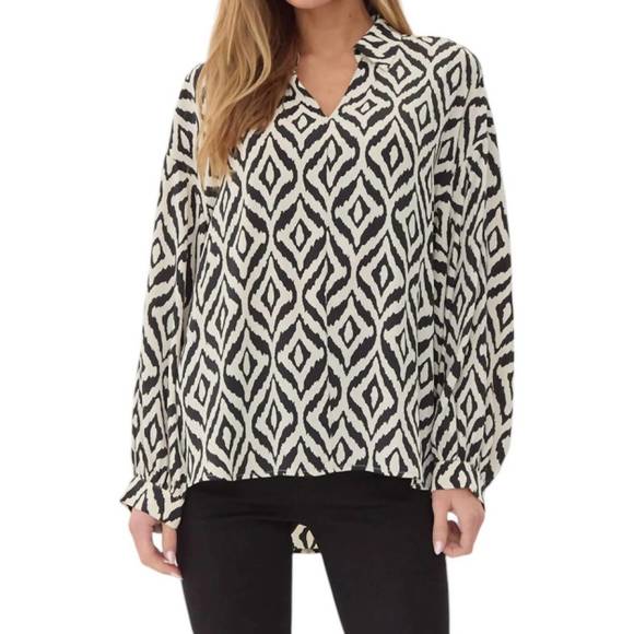 NEW JODIFL party top in black geometric - Picture 1 of 2